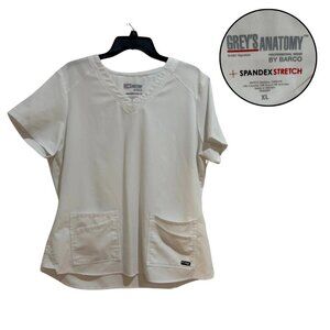 Grey’s Anatomy Women’s White Blouse XL Medical Clinical Work Top